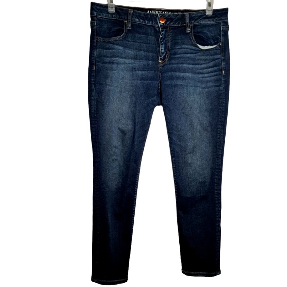 American Eagle Outfitters Super Stretch Super Low Rise Dark Blue Jegging